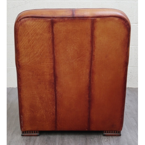 626 - Leather Art Deco style armchair