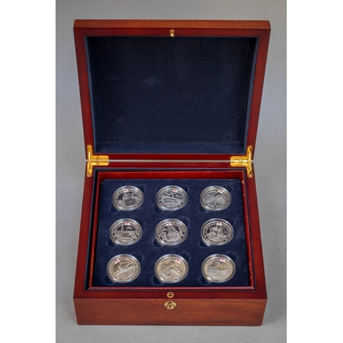 172 - A collection of 18 Silver proof The History of the British Navy, Channel Islands £5 commemorative co... 