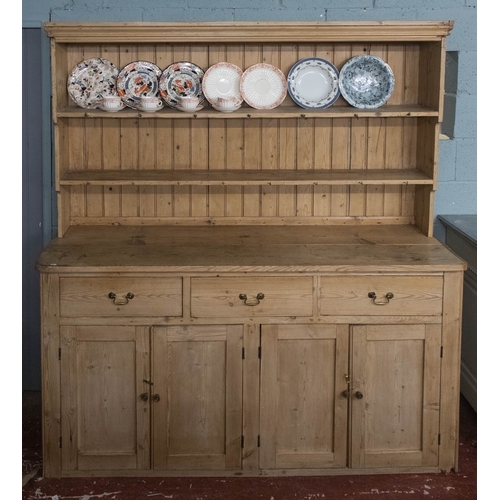445 - Large pine dresser - Approx size: W: 178cm D: 46cm H: 197cm