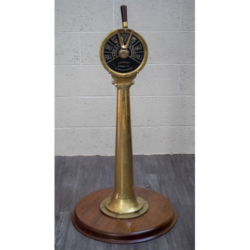 465 - Of Titanic interest, a working ships telegraph made by J W Ray & Co. of Liverpool, mounted to a ... 