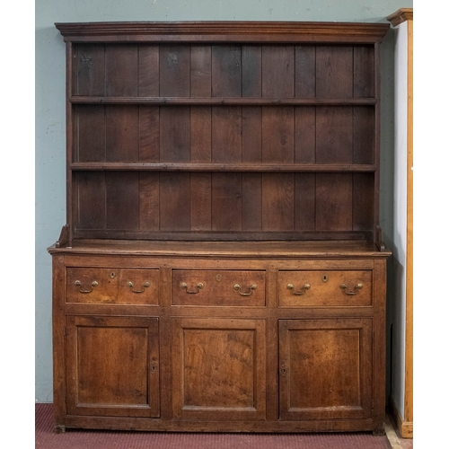538 - Antique oak Welsh dresser - Approx size: W: 154cm D: 45cm H: 187cm