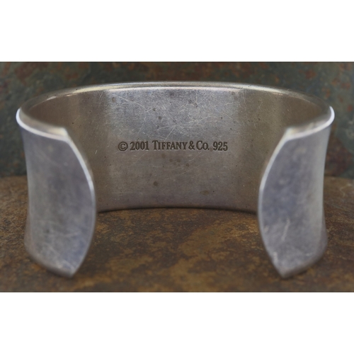 107 - Tiffany & Co vintage wide sterling silver cuff bracelet