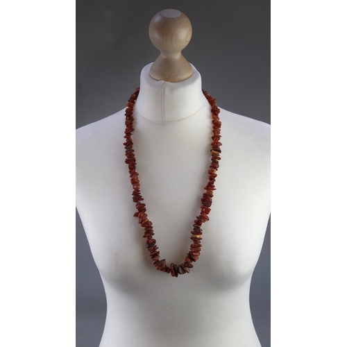 119 - Rough amber beaded necklace