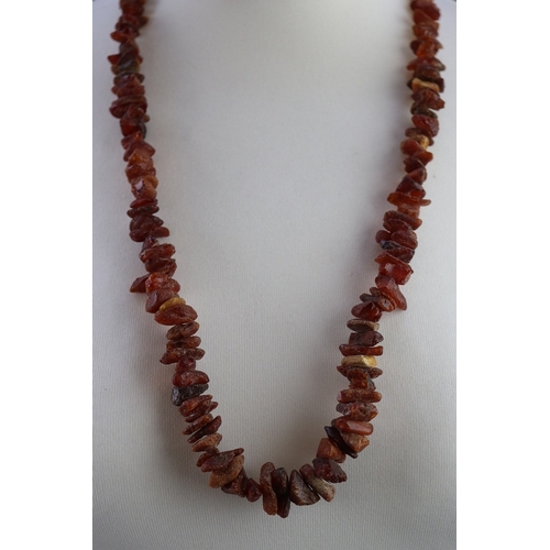 119 - Rough amber beaded necklace