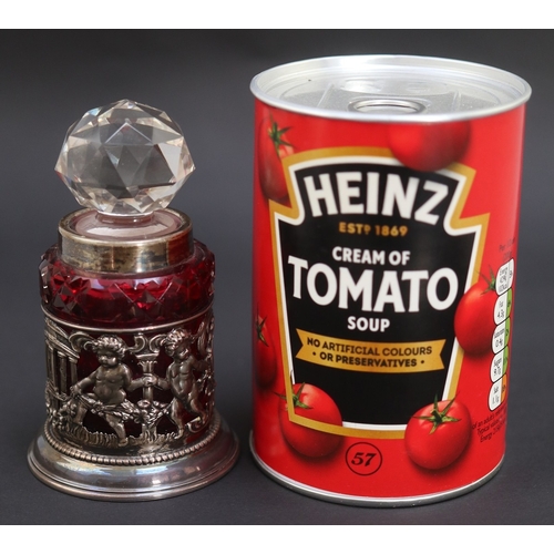 14 - Hallmarked silver and glass perfume bottle