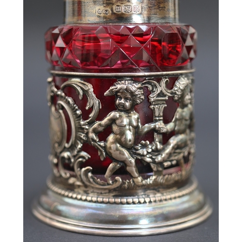 14 - Hallmarked silver and glass perfume bottle