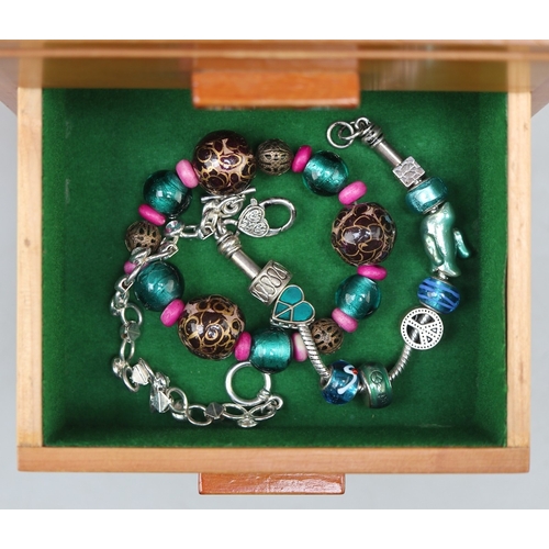 171 - 2 jewellery boxes with contents to include silver