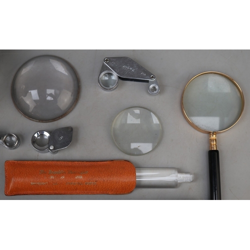 Collection of magnifiers, 2 diamond testers & jewellery loops