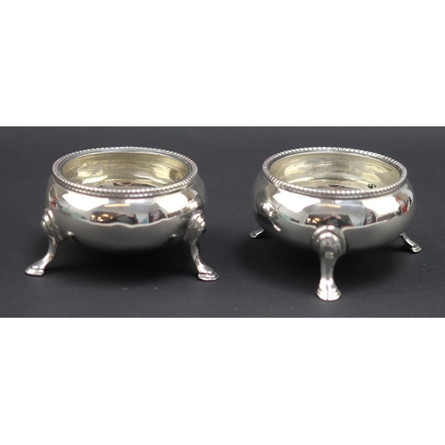 28 - Two hallmarked silver salts - Approx 65g