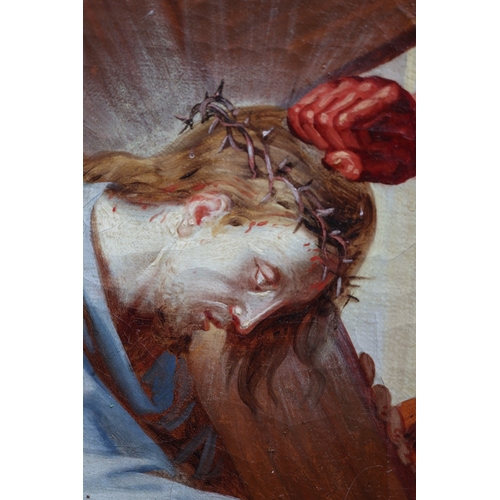 463 - Large gilt framed 18thC Italian painting depicting the 5th Station of the Cross - Simon of Cyrene he... 