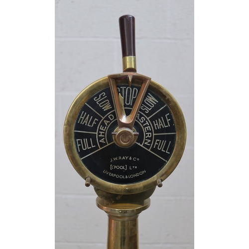 465 - Of Titanic interest, a working ships telegraph made by J W Ray & Co. of Liverpool, mounted to a ... 