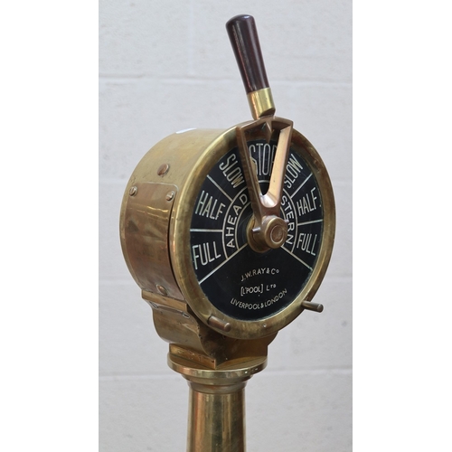 465 - Of Titanic interest, a working ships telegraph made by J W Ray & Co. of Liverpool, mounted to a ... 