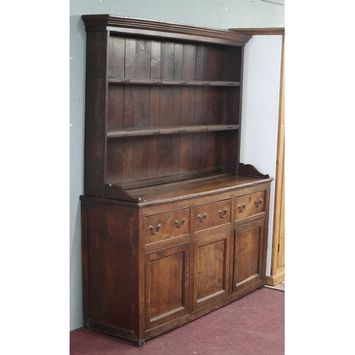 538 - Antique oak Welsh dresser - Approx size: W: 154cm D: 45cm H: 187cm