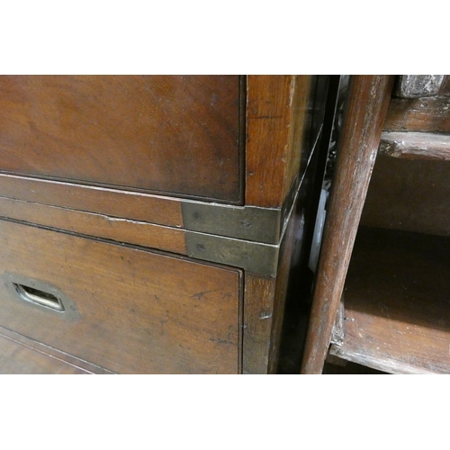 554 - 19thC Hill and Millard campaign chest of drawers - Approx size: W: 99cm D: 45cm H: 101cm