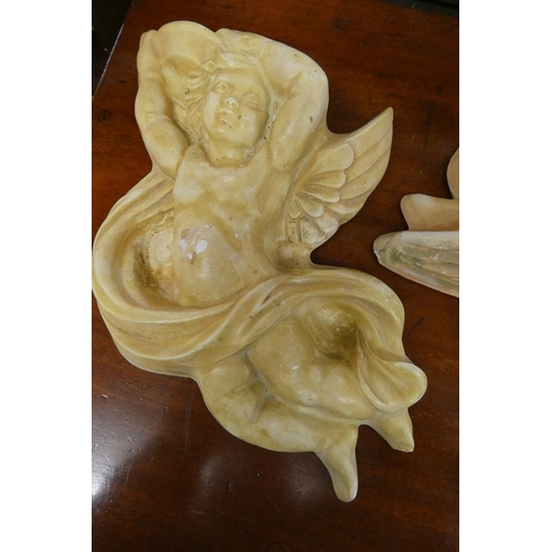 555 - Set of 4 cherub plaques
