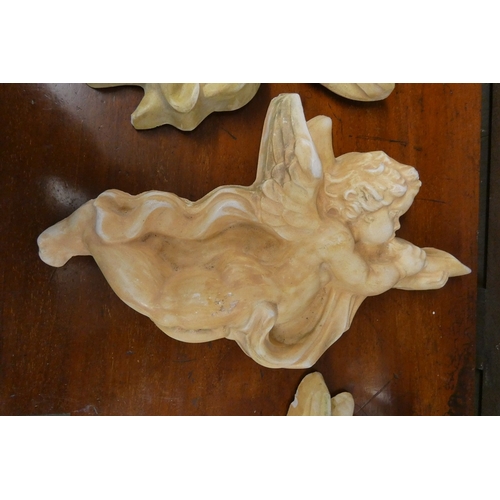 555 - Set of 4 cherub plaques