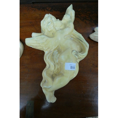 555 - Set of 4 cherub plaques