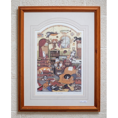 642 - Linda Jane Smith L/E print 150/600 - The Back Room together with a ceramic cat from the same collect... 