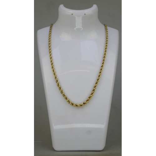 80 - 9ct gold rope chain - Approx 9.8g