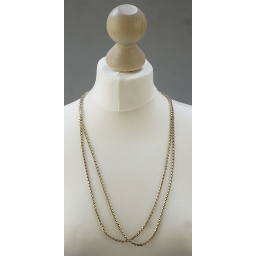 88 - 9ct gold fob watch chain necklace - Approx 42.6g