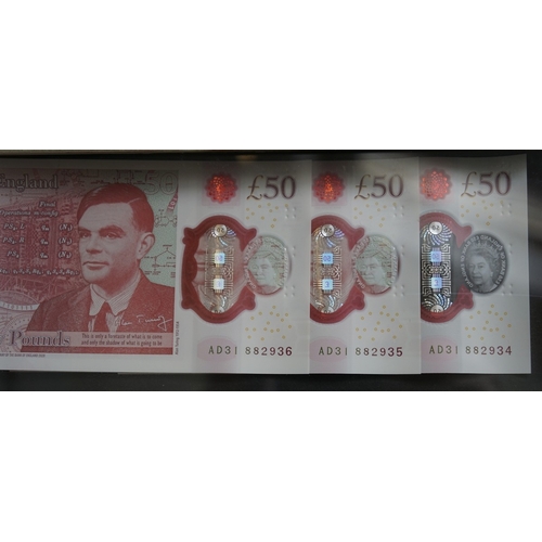 Collection of framed English bank notes to include £450 of mostly legal ...