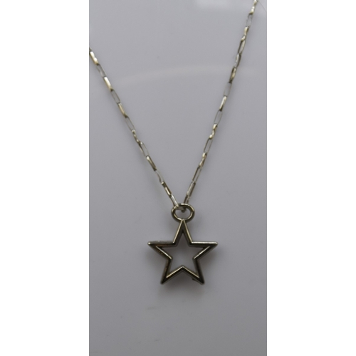 32 - Hallmarked silver star pendant on silver chain