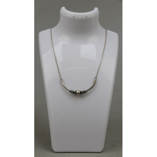 41 - Hallmarked silver chain with pendant