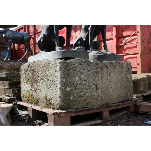 Pair of Cut Stone Plinth Blocks – Very heavy stone blocks. Approx ...