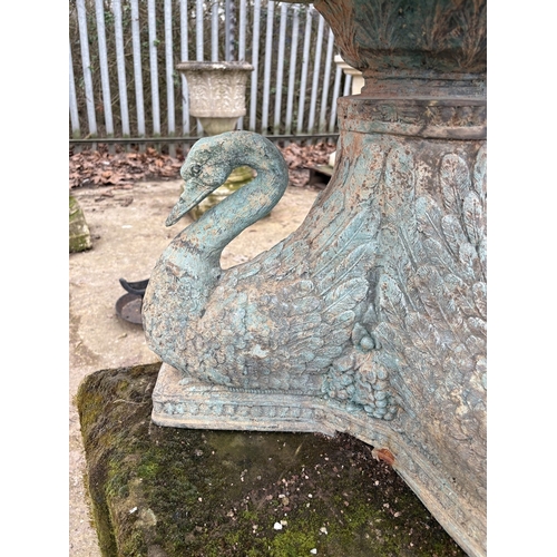 Antique French Bronze Cherub Fountain – Winged cherub holding shell ...
