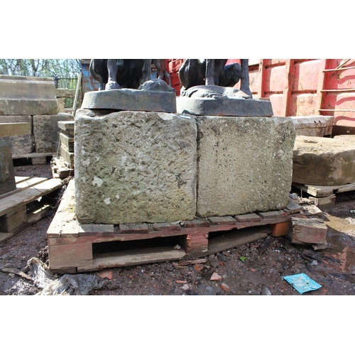 Pair of Cut Stone Plinth Blocks – Very heavy stone blocks. Approx ...