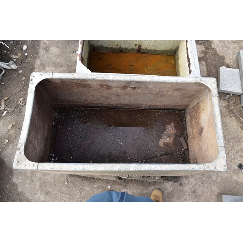 Galvanised Riveted Tank – Approx. 1250mm x 610mm x 610mm.
