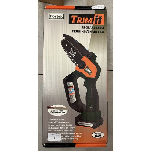 1 - Trimit rechargeable pruning/chainsaw in box