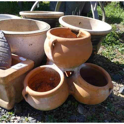 104 - Collection of garden pots