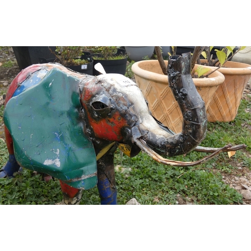 112 - Elephant made of recycled oil drum