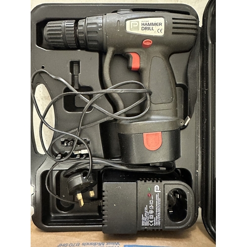 12 - Collection of hand tools to include combi drill