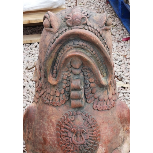 313 - Pair of terracotta oriental fish - Approx H: 61cm