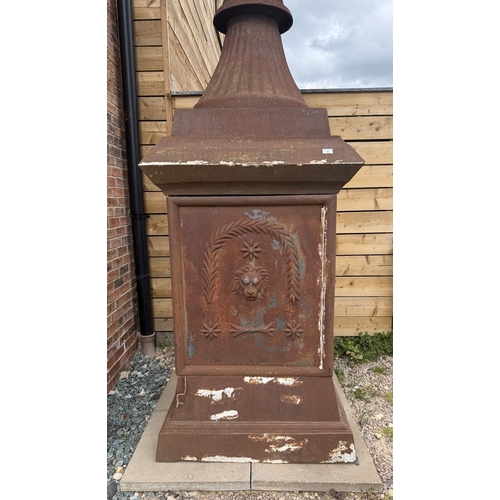 43 - Huge cast iron urn - Approx Height: 365cm Width: 94cm Depth: 94cm