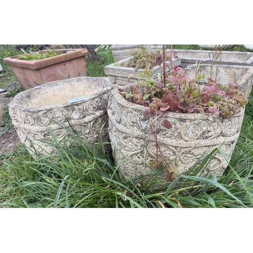 61 - Pair of stone planters