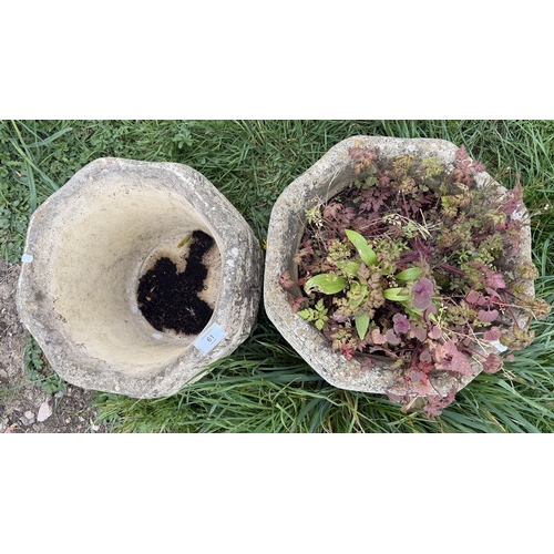 61 - Pair of stone planters