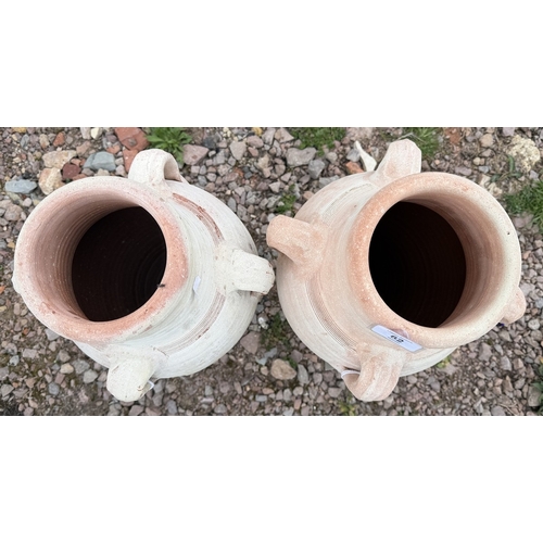 62 - Pair Greek terracotta urns - Approx H: 50cm