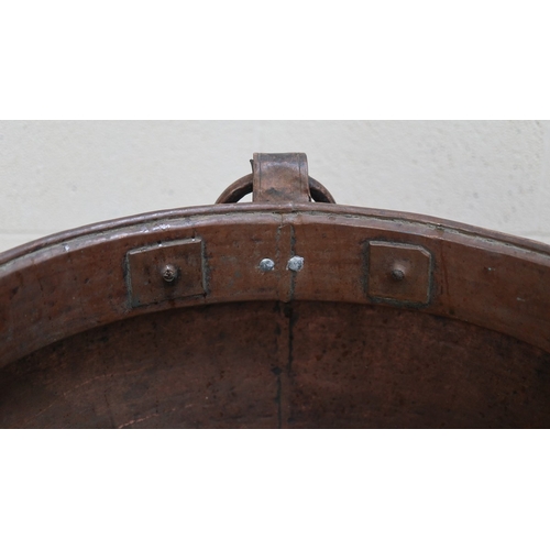 65 - Very large antique copper pot on stand - Diameter: 70cm H: 62cm