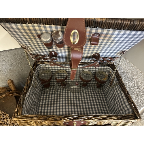 8 - Collection of baskets together with hat box etc