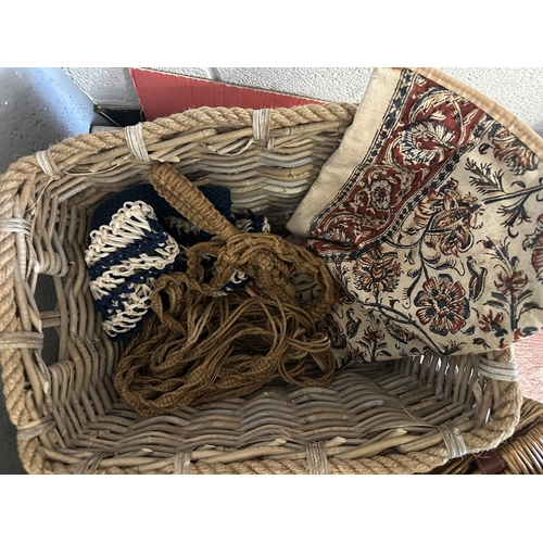 8 - Collection of baskets together with hat box etc