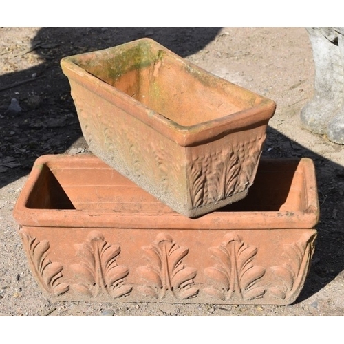 386 - Two Terracotta Planters – Longest approx. 420mm.