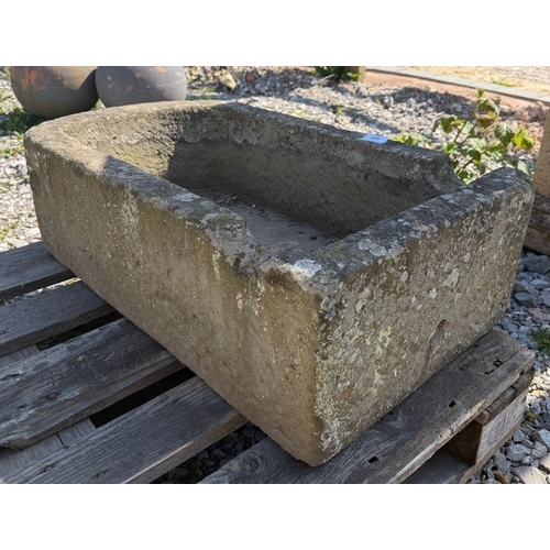 406 - Stone trough - Approx L: 76cm W: 44cm H: 22cm