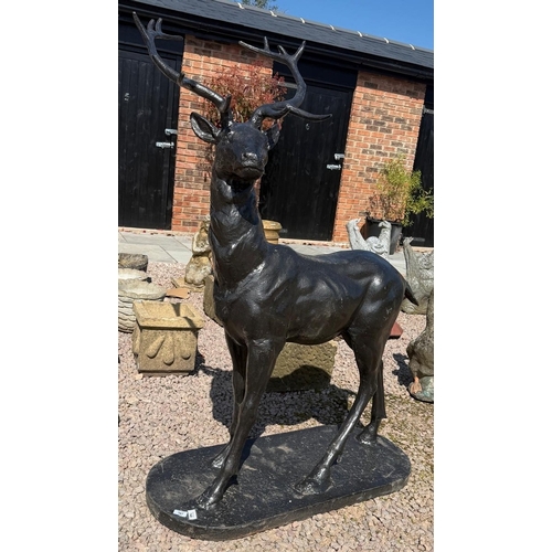 387 - Cast Iron Stag &ndash; Very heavy stag figure. Approx. 1.6m tall; 1.2m long.