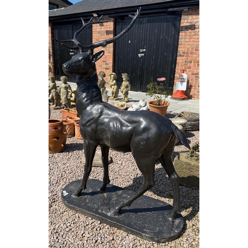 387 - Cast Iron Stag &ndash; Very heavy stag figure. Approx. 1.6m tall; 1.2m long.