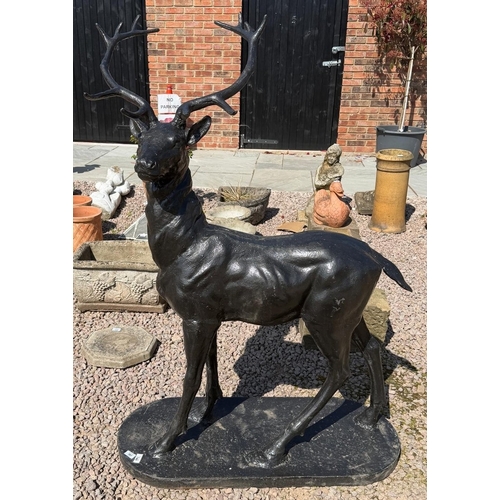 387 - Cast Iron Stag &ndash; Very heavy stag figure. Approx. 1.6m tall; 1.2m long.