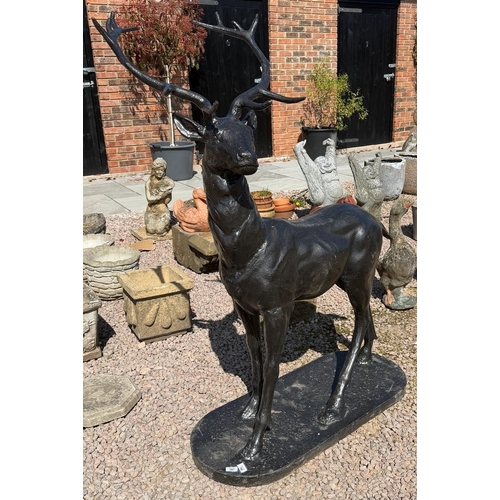 387 - Cast Iron Stag &ndash; Very heavy stag figure. Approx. 1.6m tall; 1.2m long.