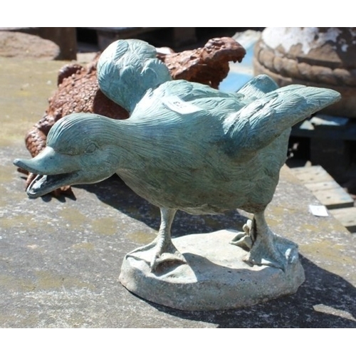 389 - Bronze Duck in Flight &ndash; Quality bronze duck. Approx. 420mm x 250mm.